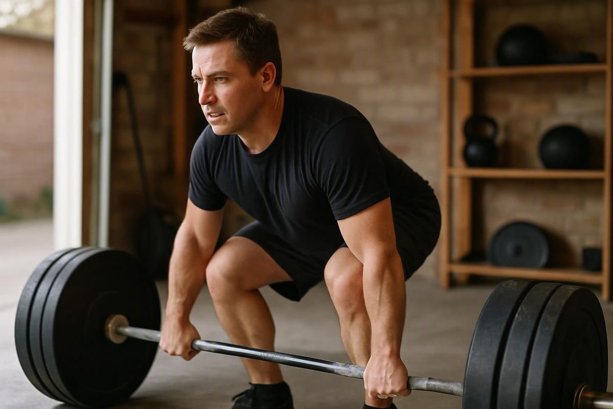 Client lifting a barbell