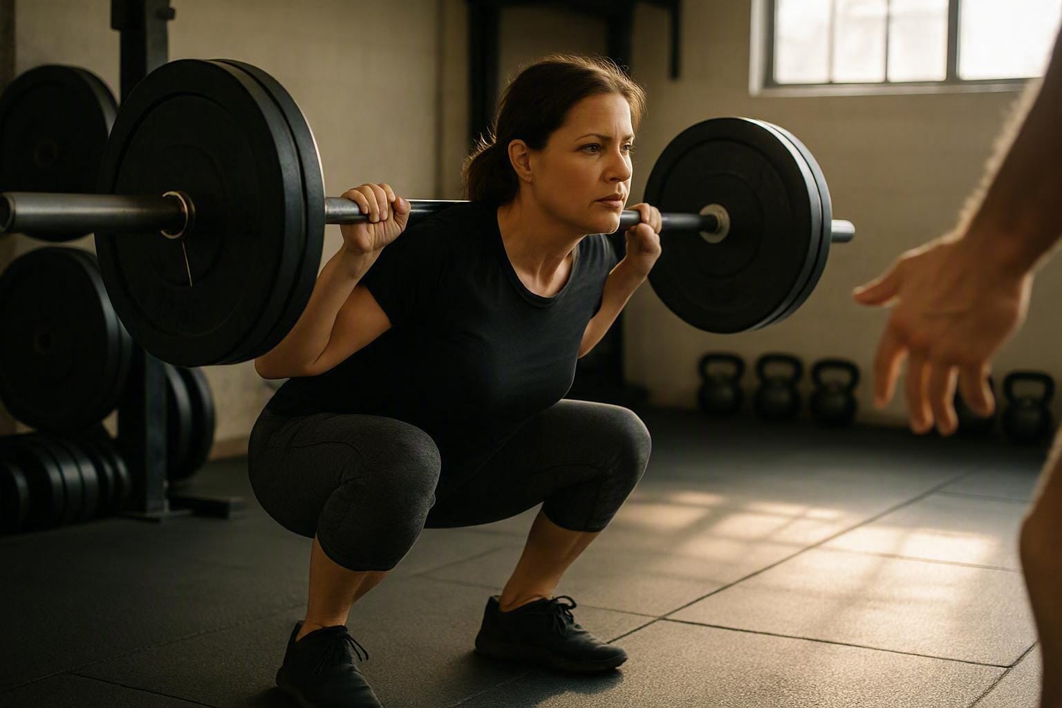 Person training with a barbell